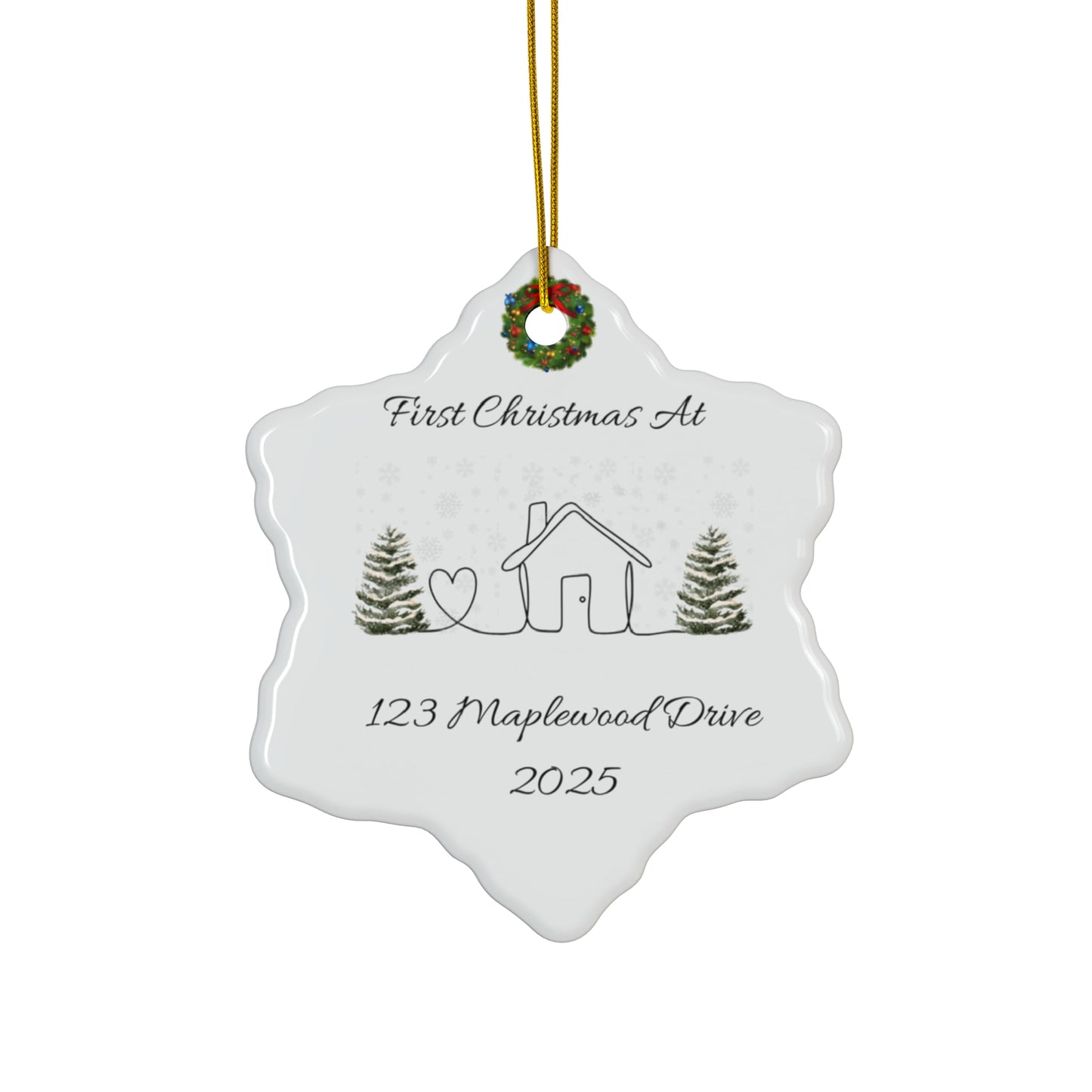 First Christmas at New Home – Personalized Snowflake Ornament
