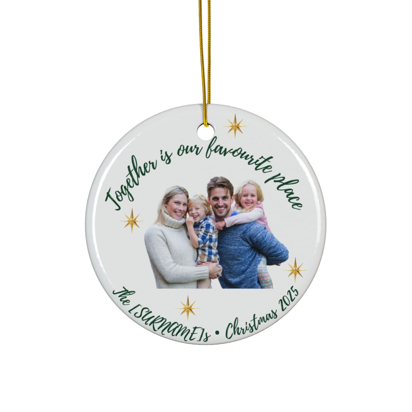 Personalized Ceramic Ornaments for Christmas Tree, Holiday Decor, Family Keepsakes, Double-Sided Decoration, Gift Idea