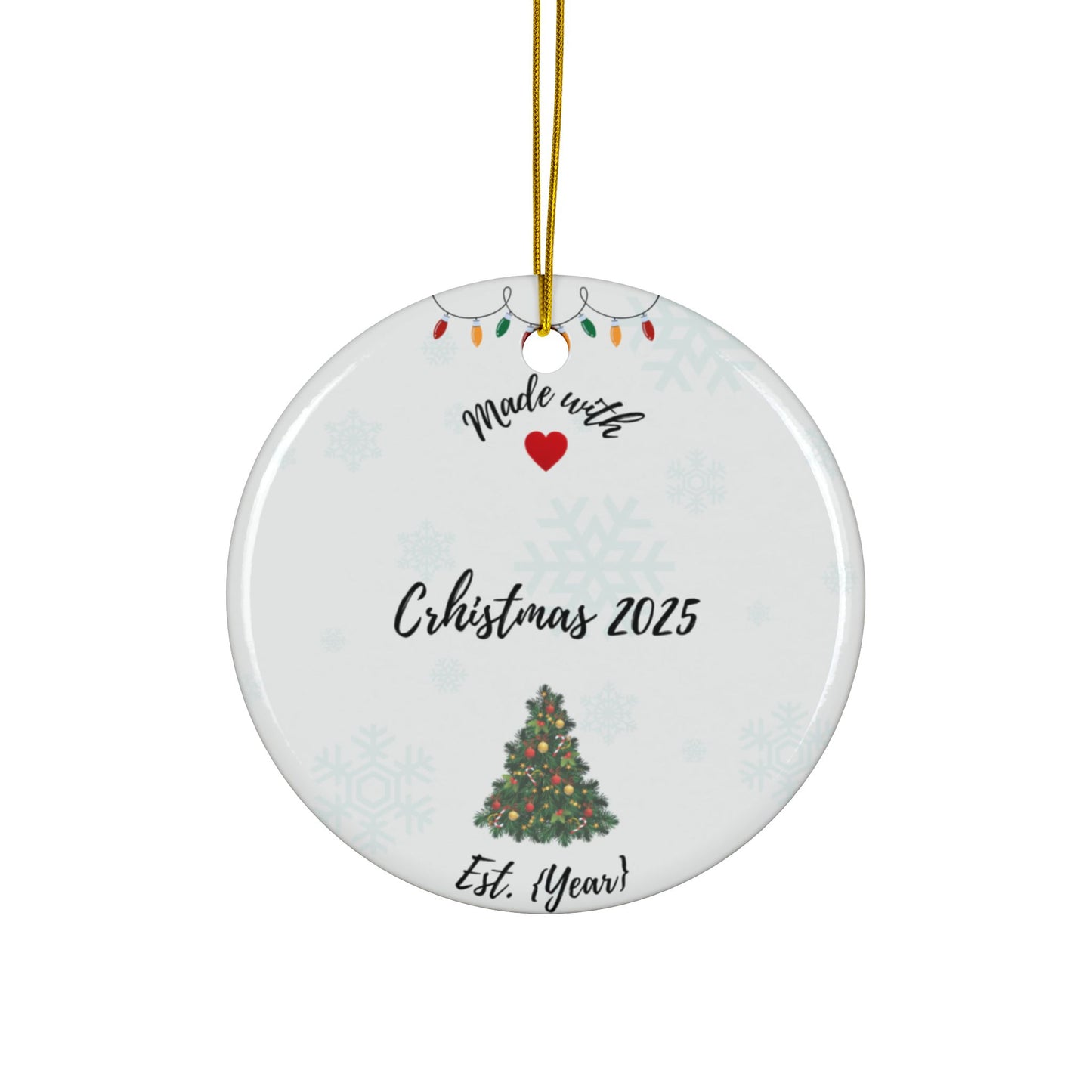 Personalized Ceramic Ornaments for Christmas Tree, Holiday Decor, Family Keepsakes, Double-Sided Decoration, Gift Idea